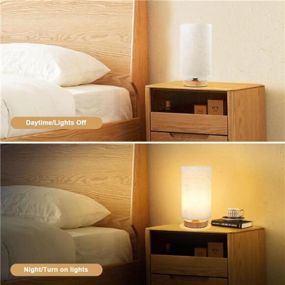 Table Lamp for Bedroom - Small Beside Lamps for Night Stands Home Office - Picture 12 of 14